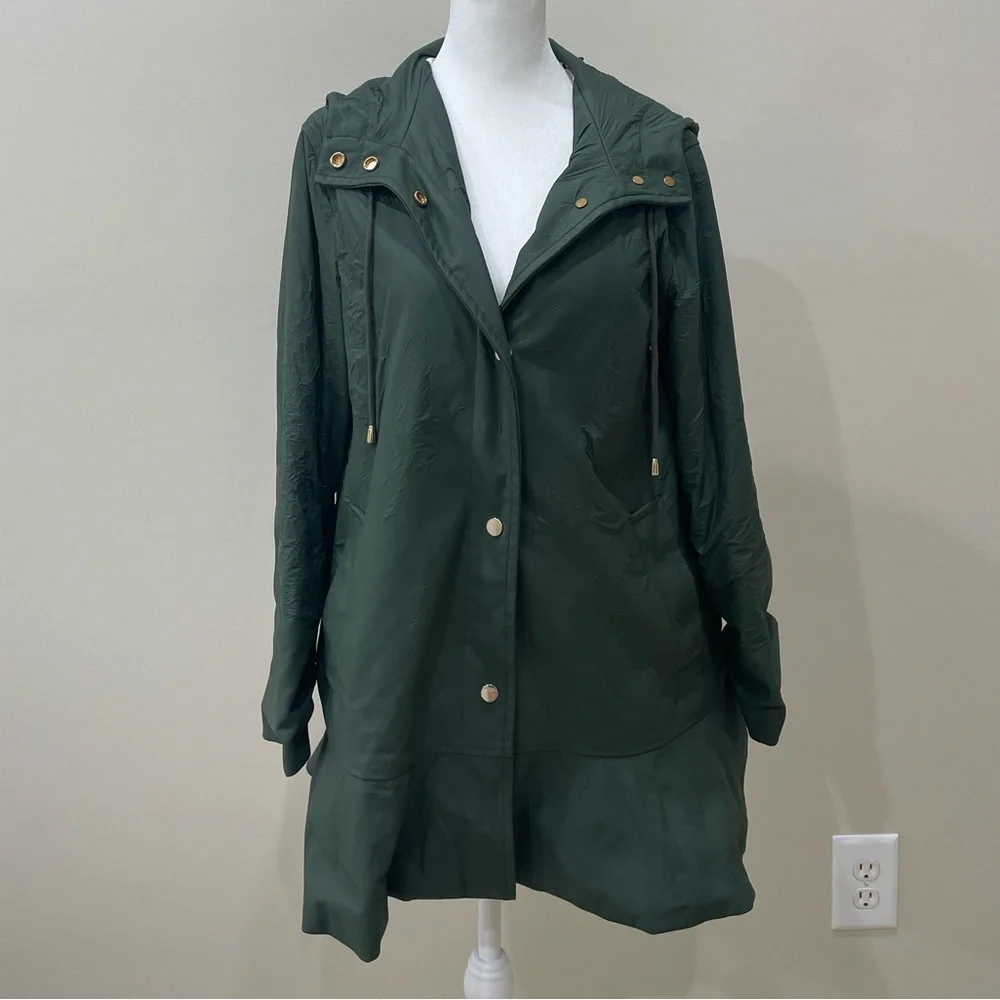 kate spade Dark Green Utility Jacket with Gold Hardware - Size Small